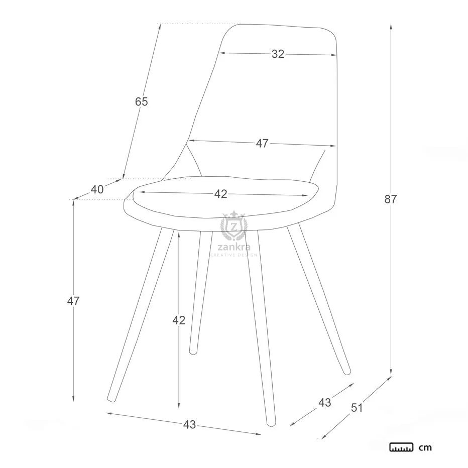 Silla de Comedor Nordica Tapizada Beige